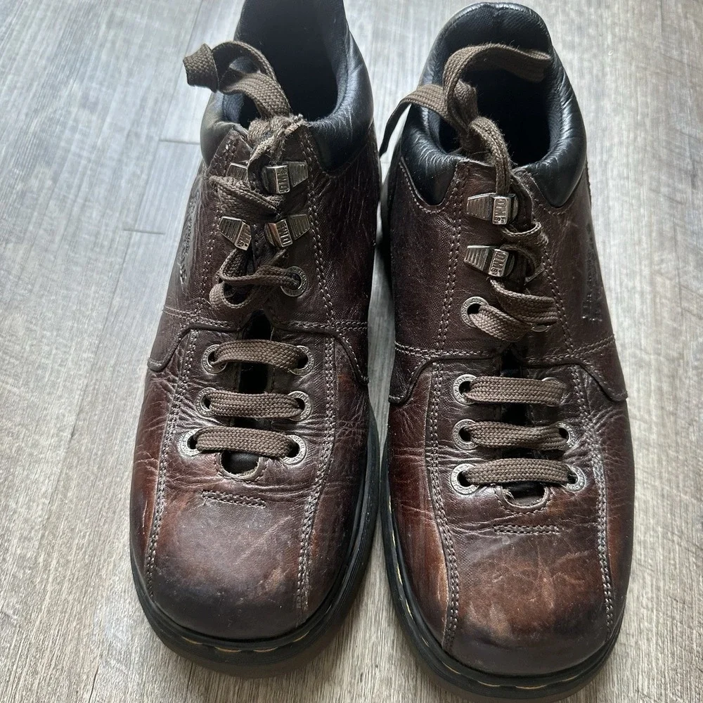 Vintage Dr Martens 8544 Leather Boots Brown US Size 7 90s Made in England Y2K